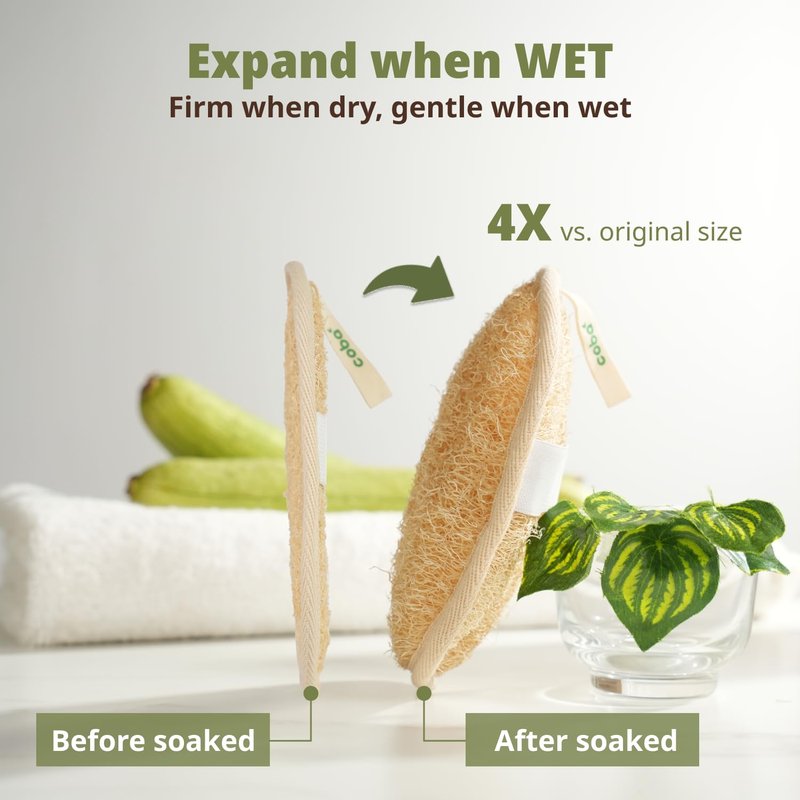 Coba Straws Natural Loofah Exfoliating Body Scrubber | 100% Plant-Based Shower Luffa Sponge for Deep Cleansing, Smooth & Glowing Skin | Bath Loofah for Women & Men (Pack 1)