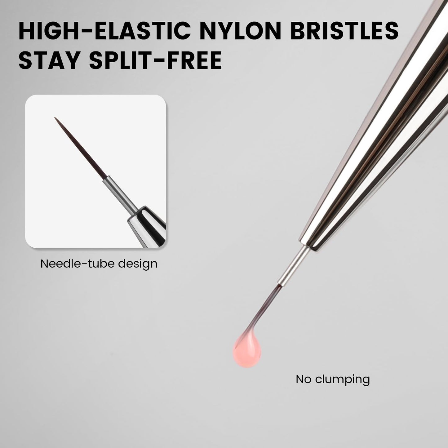 YOKEFELLOW EliteAlly Nail Art Liner Brushes,6mm Detail Liner Brush For Nail Art Painting Manicure Design Professional Nail Art Tool(EA05 LINER-S)