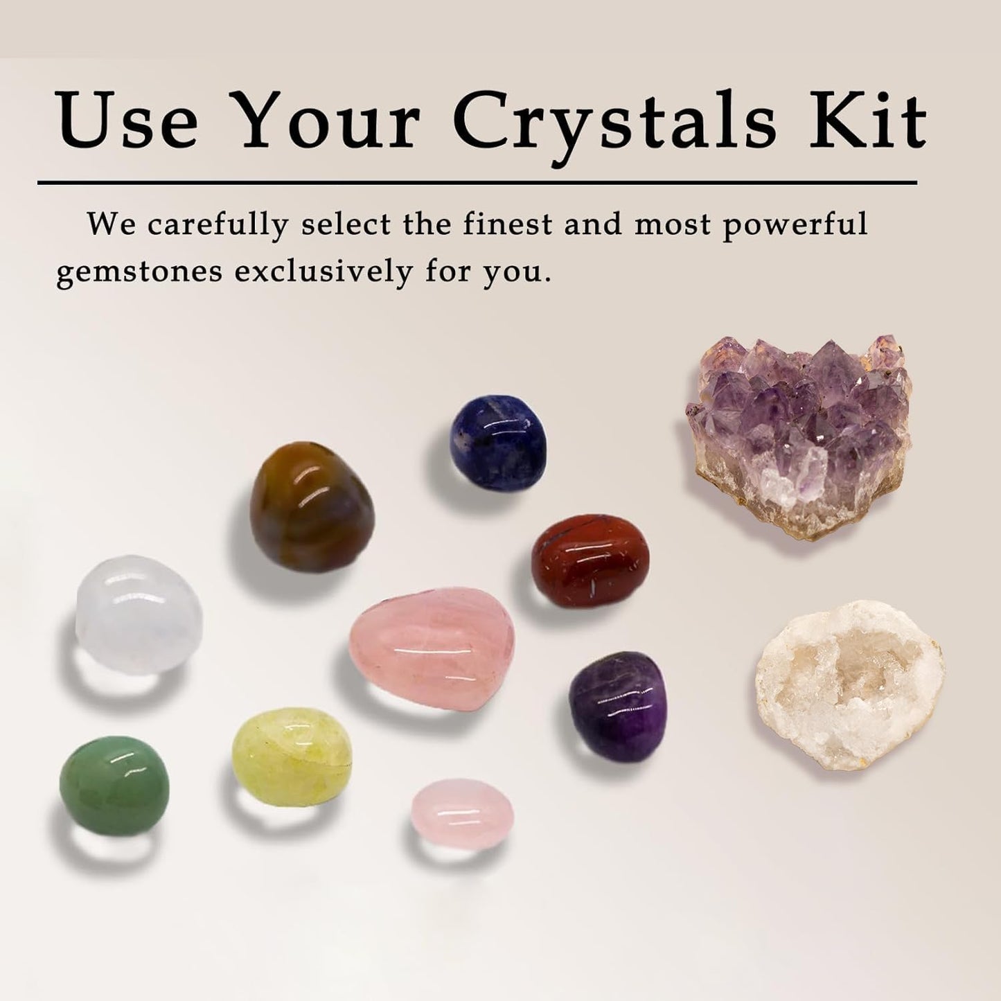 Crystals and Healing Stones, Healing Crystals, Witchcraft Kit, Chakra Stones,Crystals and Stones,White Crystal Geode & Amethyst Cluster, Healing Crystals and Stones, Crystal Set, Crystal Gift Box