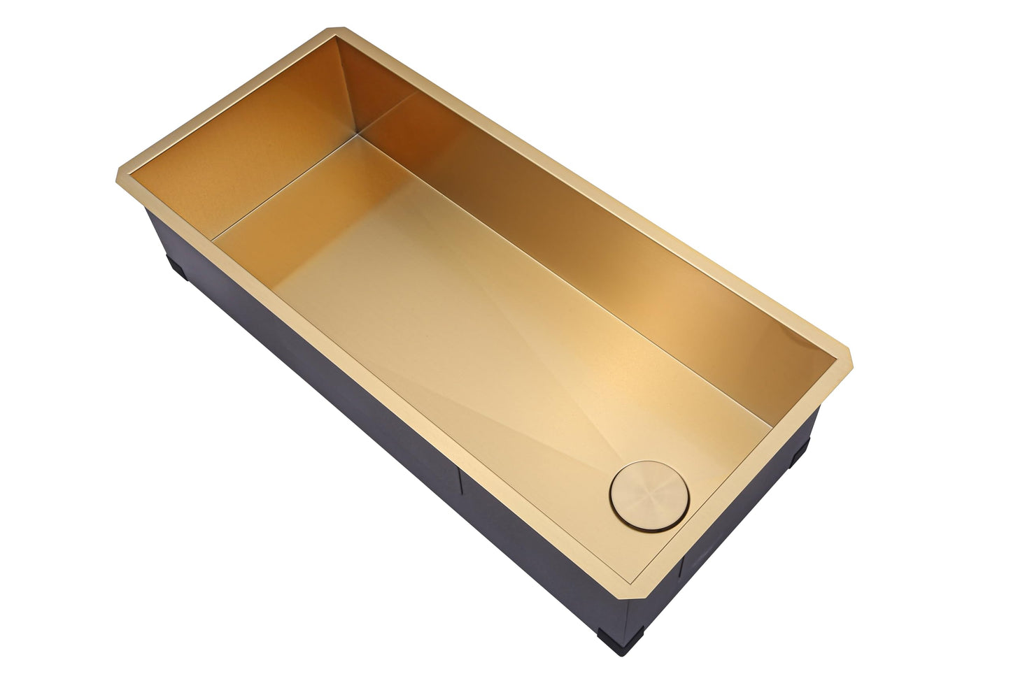 Kingsman Satin Gold Matte Brass Stainless Steel Undermount 16-Gauge Kitchen Sink Single Bowl (42 Inch)