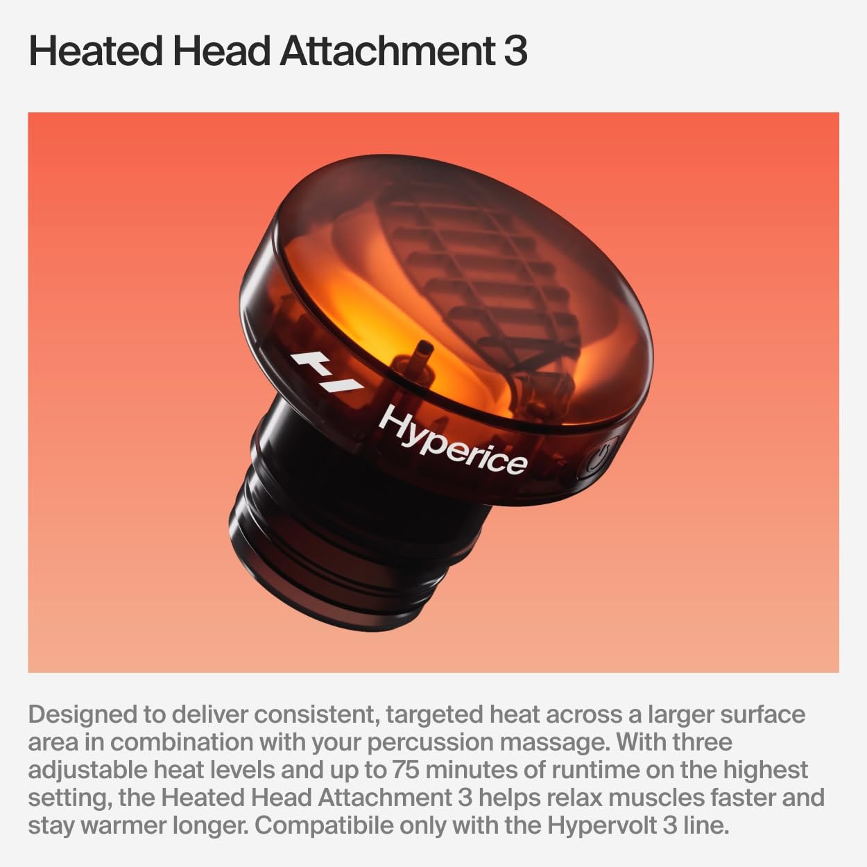 Hyperice Hypervolt 3 – QuietGlide Technology Handheld Percussion Massage Gun | 5 Speeds, 5 Interchangeable Heads | Helps Relieve Sore Muscles, Improve Mobility and Speed Up Recovery