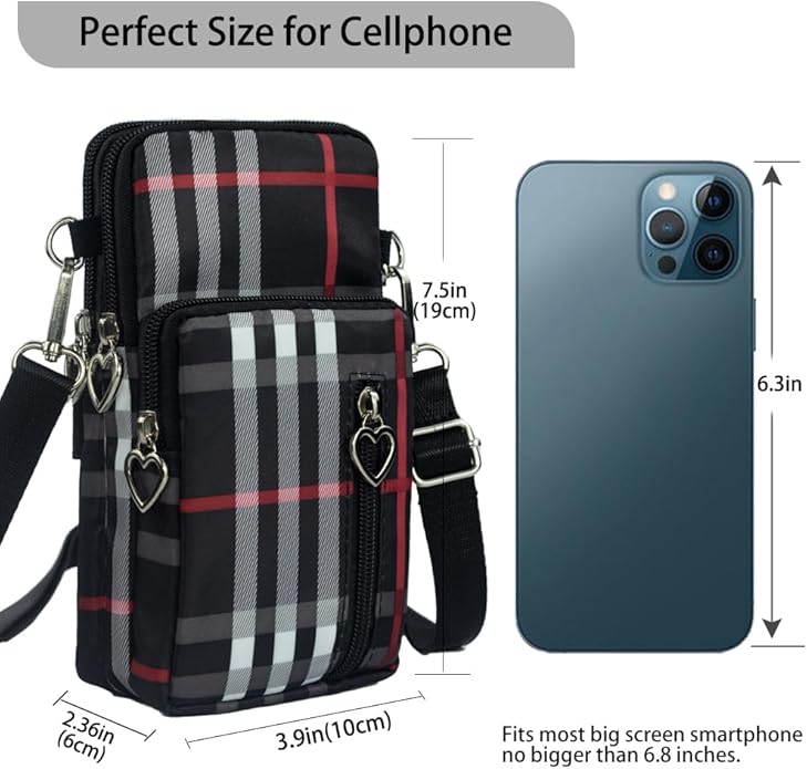 JANKS Small Crossbody Bag for Women - Mini Phone Purses with Crossbody Strap and Wallet - Nylon Arm Bag