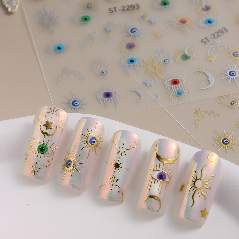 SIMAYKUWA Greek Mythology Nail Stickers - Apollo Sun & Serpent 3D Relief Charms, Metallic Sculpted Nail Art for Cosplay Festival, A Set of 2 Sheets