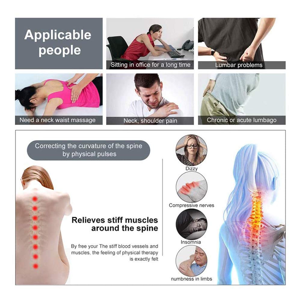 Rebrisbol Electric Chiropractic Massager 1100N, 13 Levels Force Spine Correction Massage, 10pcs Multifuction Massage Heads for Adjusting Chiropractic, Soothing Bones, Massage Acupuncture Points