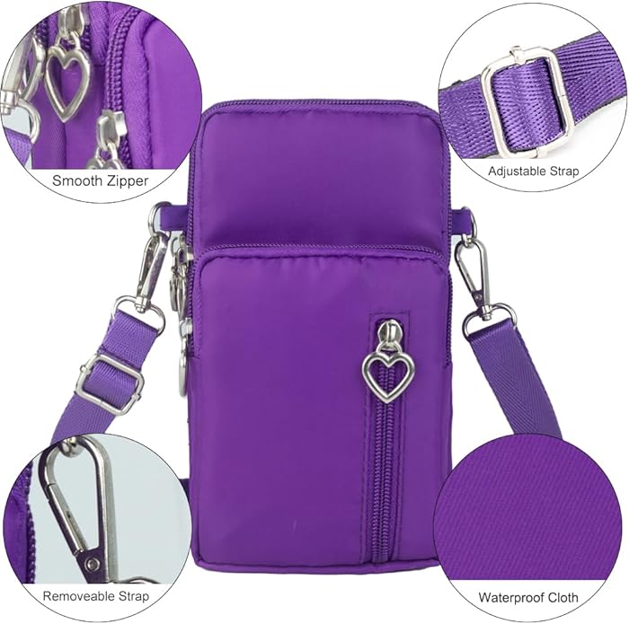 JANKS Small Crossbody Bag for Women - Mini Phone Purses with Crossbody Strap and Wallet - Nylon Arm Bag