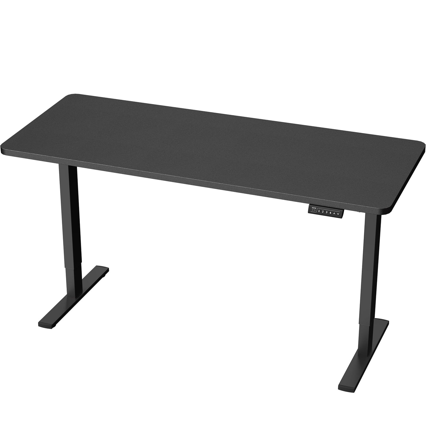 VIVO Electric 60 x 24 in Standing Desk, Memory Height Adjustment, 1B Series, Holds 220 lbs, One-Piece Black Top, Black Frame, DESK-KIT-1B6B