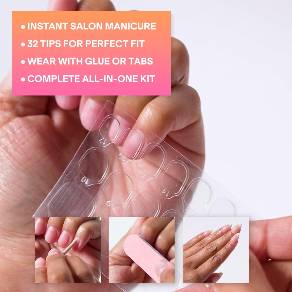 YN Young Nails Press On Nails - Glue On Fake Nails for Women,Medium Oval Shape, Includes Nail Glue, File, Tabs, Quick and Easy Application (Crème de la Crème)