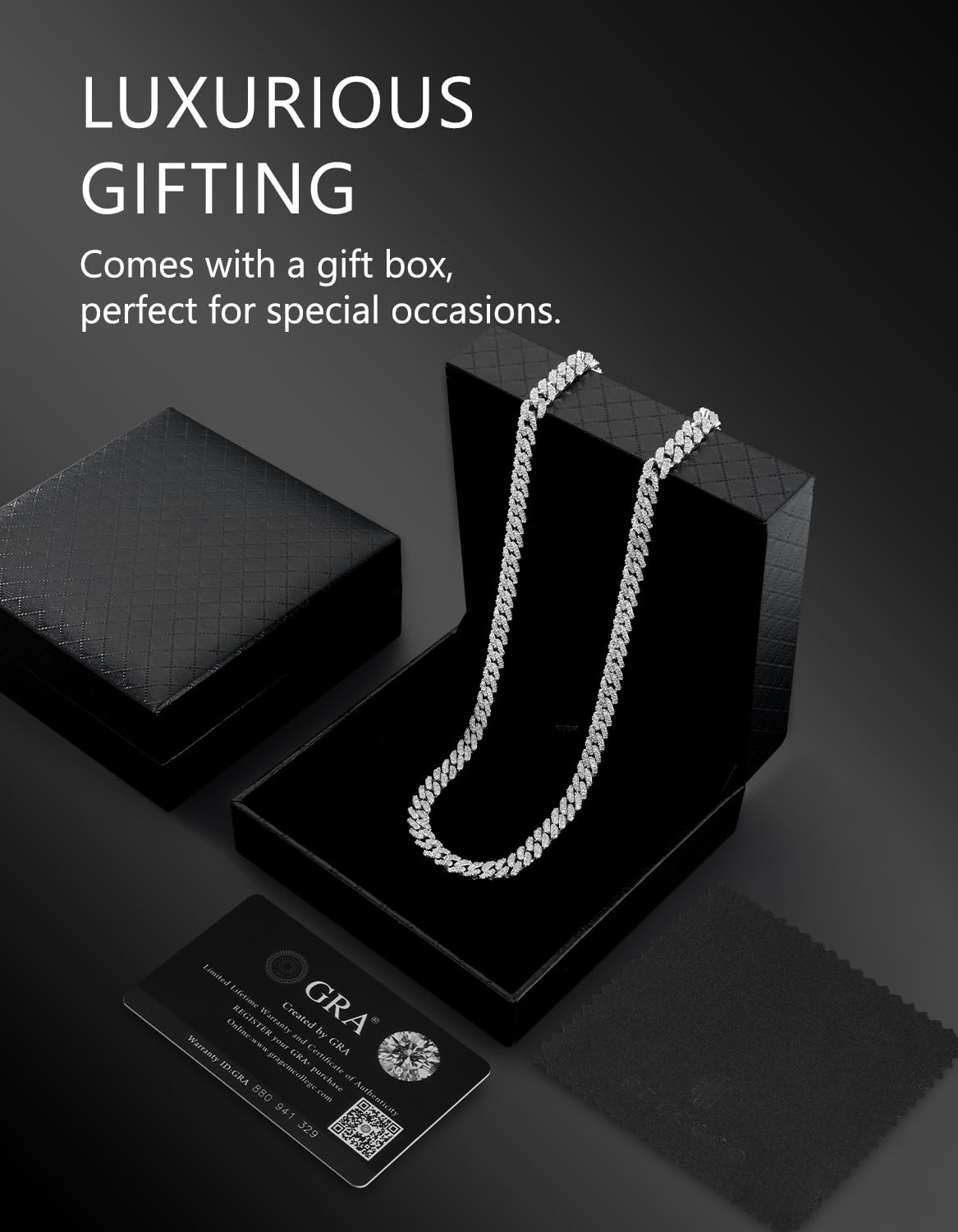 KRKCLIFE Moissanite Cuban Link Chain Bracelet & Necklace for Men Women, 14K Gold Plated S925 Sterling Silver Hypoallergenic, Hip Hop Jewelry Birthday Gifts,D Color VVS1 6mm Width 7in 18in