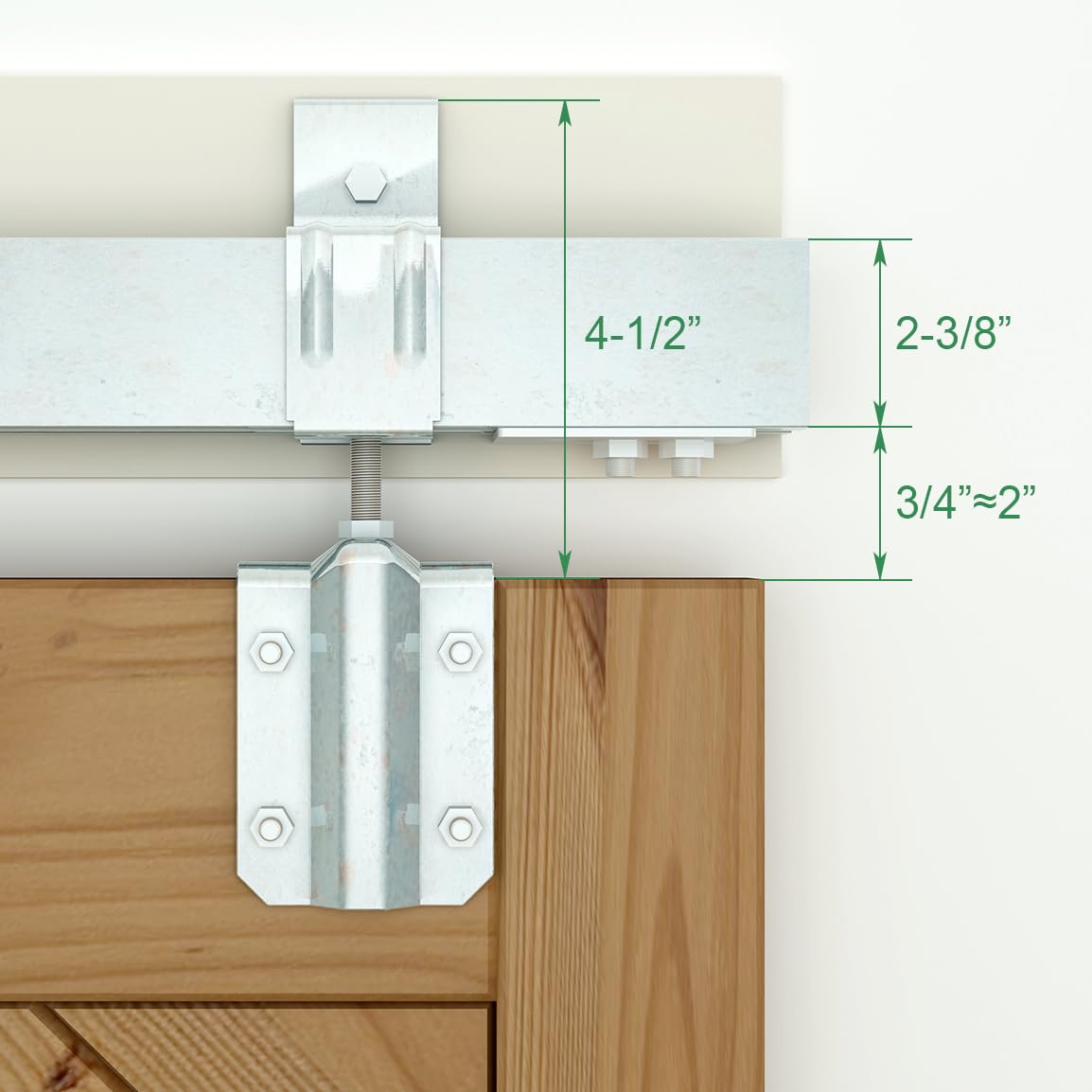 DIYHD 10FT Galvanized Steel Exterior Sliding Barn Door Hardware Kit, 10ft Wall Mount Heavy Duty Box Track for Outdoor, Fit Max Door Width 60in, MAX Load 300 lb (No Door)