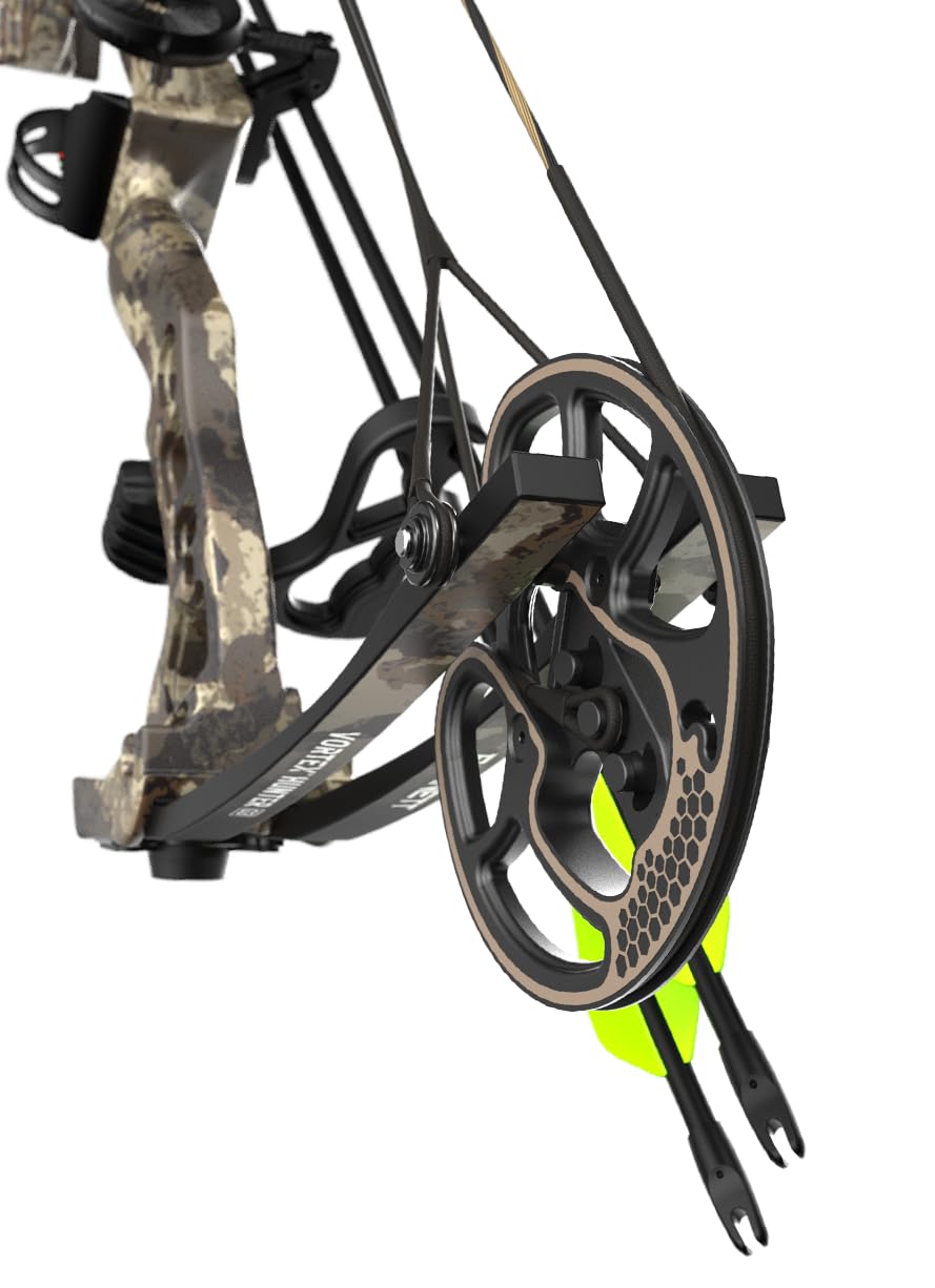 Barnett Vortex Hunter G3 Compound Bow - 45-60lb Draw Weight, 26-30in Draw Length, Veil Camo, with D Loop, Arrow Rest, Quiver, Stabilizer, Adjustable 3 Pin Fiber Optic Sight - for Teens & Adults