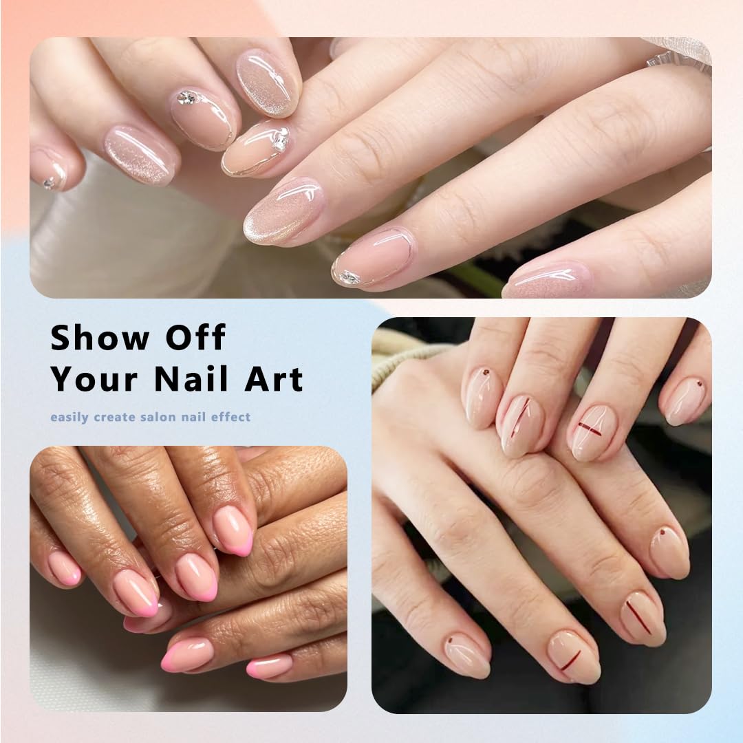 480PCS Nail Tips Clear False Nails Full Cover for Acrylic Fake Nails Kit 12 Sizes 2 Shapes Short Almond Coffin Pre-Shape for Salon Home DIY Gifts