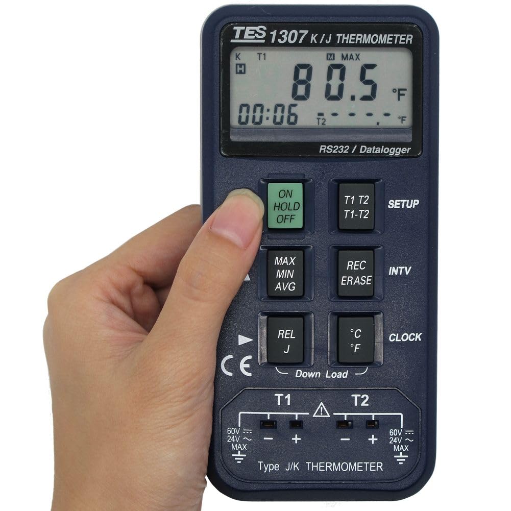 TES 1307 Datalogging K/J Thermometer