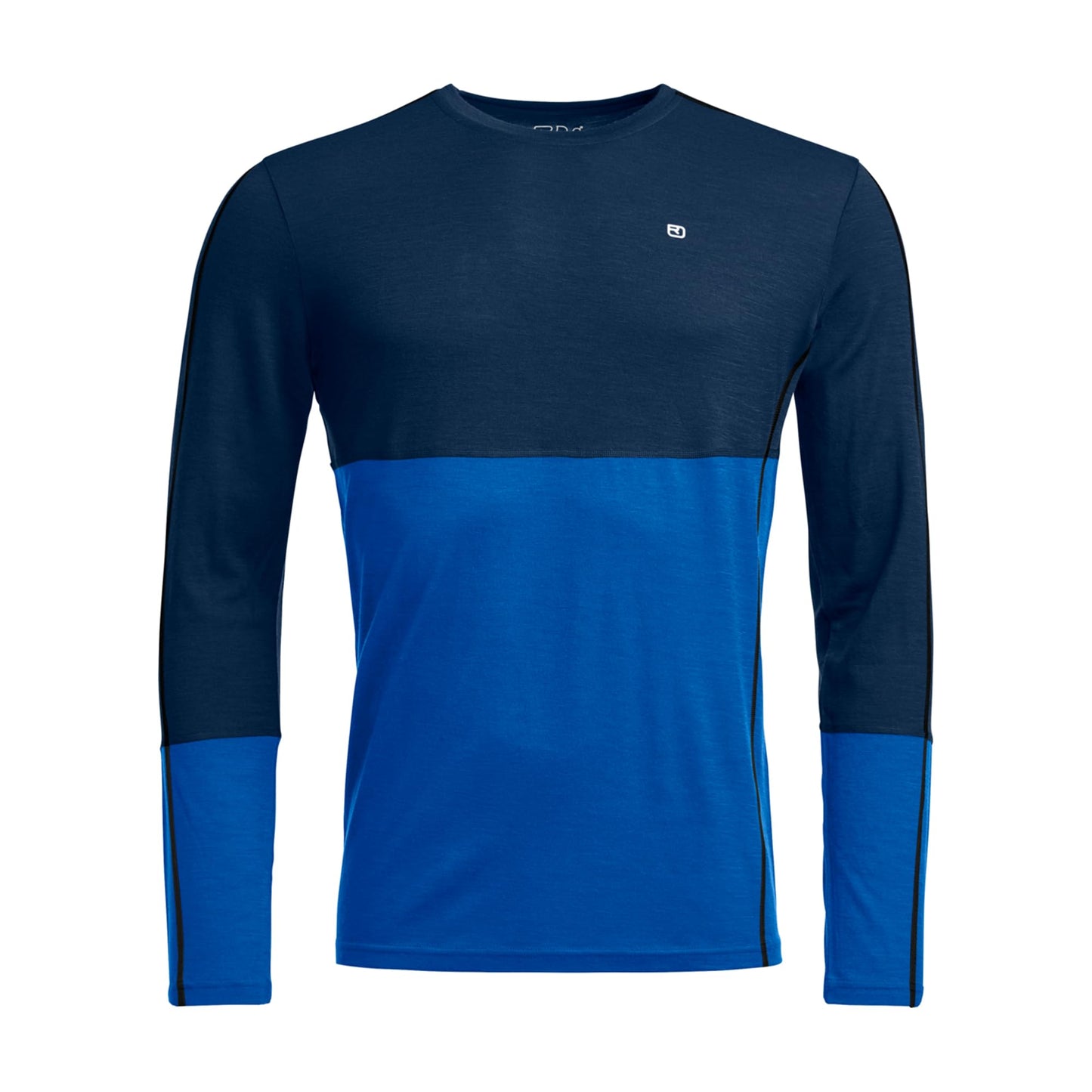 Ortovox Men's 185 Rock'n'Wool Long Sleeve Base Layer, Soft Breathable Merino Wool Base Shirt for Winter Touring & Skiing - Deep Ocean - M
