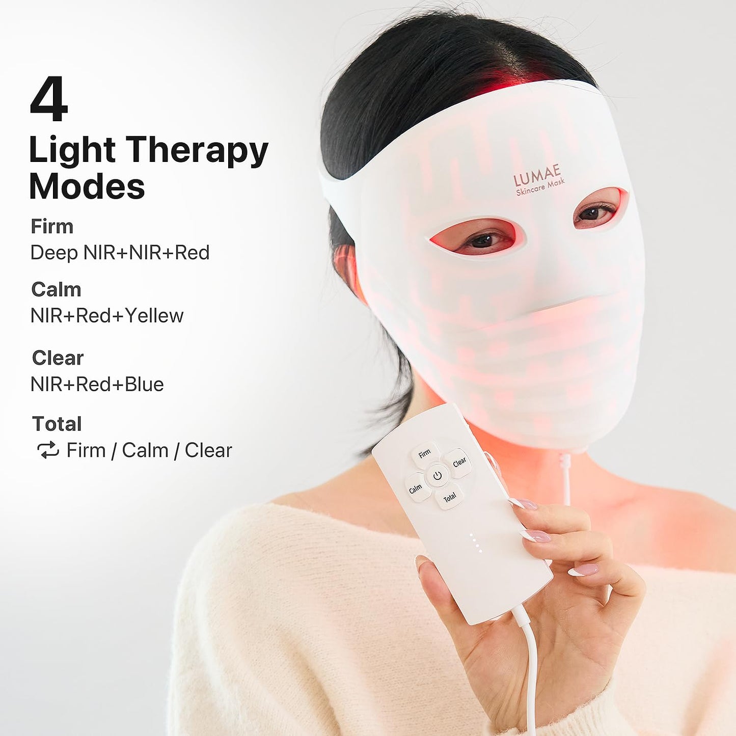 AINTRO LED Light Therapy Mask for Face, Home Use Anti-Aging Skin Care Device, 330 LEDs, 5-in-1 LED Colors with Deep NIR 1072nm, NIR 830nm, Red, Yellow & Blue Light