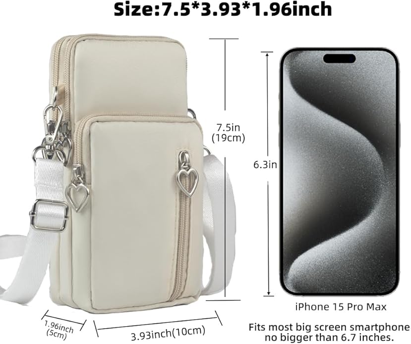 JANKS Small Crossbody Bag for Women - Mini Phone Purses with Crossbody Strap and Wallet - Nylon Arm Bag