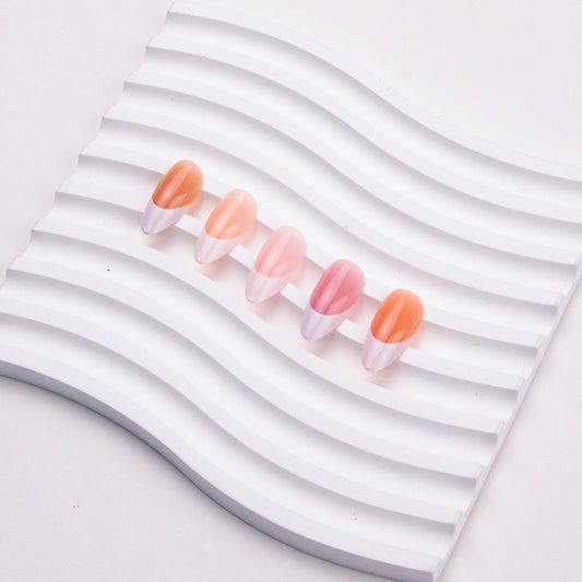 French Tip Press on Nails Almond Short Fake Nails White French False Nail Tips Kit Nature Artificial Acrylic Nails Glossy Glue on Nail Press ons for Women Decoration 5 Packs 150Pcs