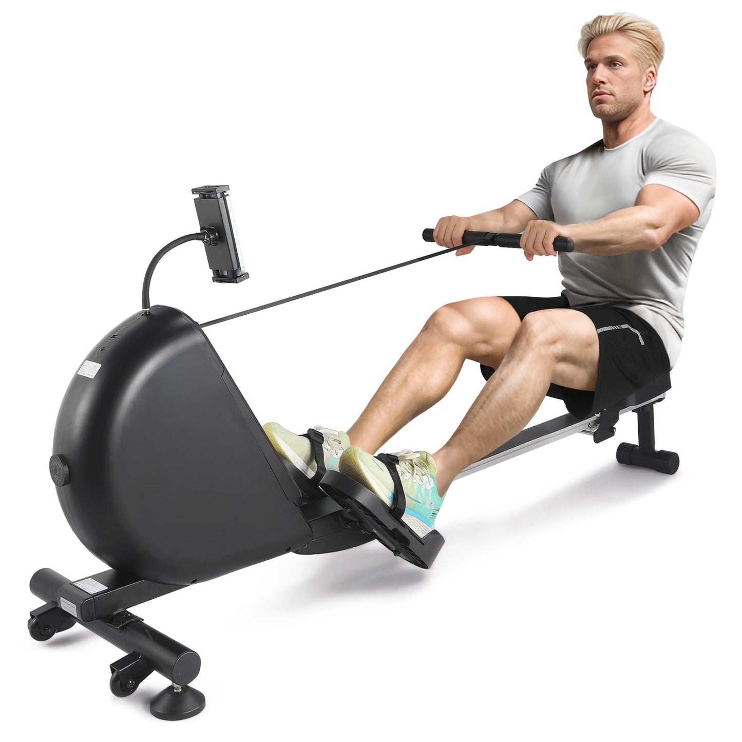 GarveeLife Magnetic Rowing Machine, Self Powered Rower Without Power Cord, Quiet Rower Machine with 16 -Level Adjustable Resistance, 350 LB Weight Capacity, Free Snailcle App