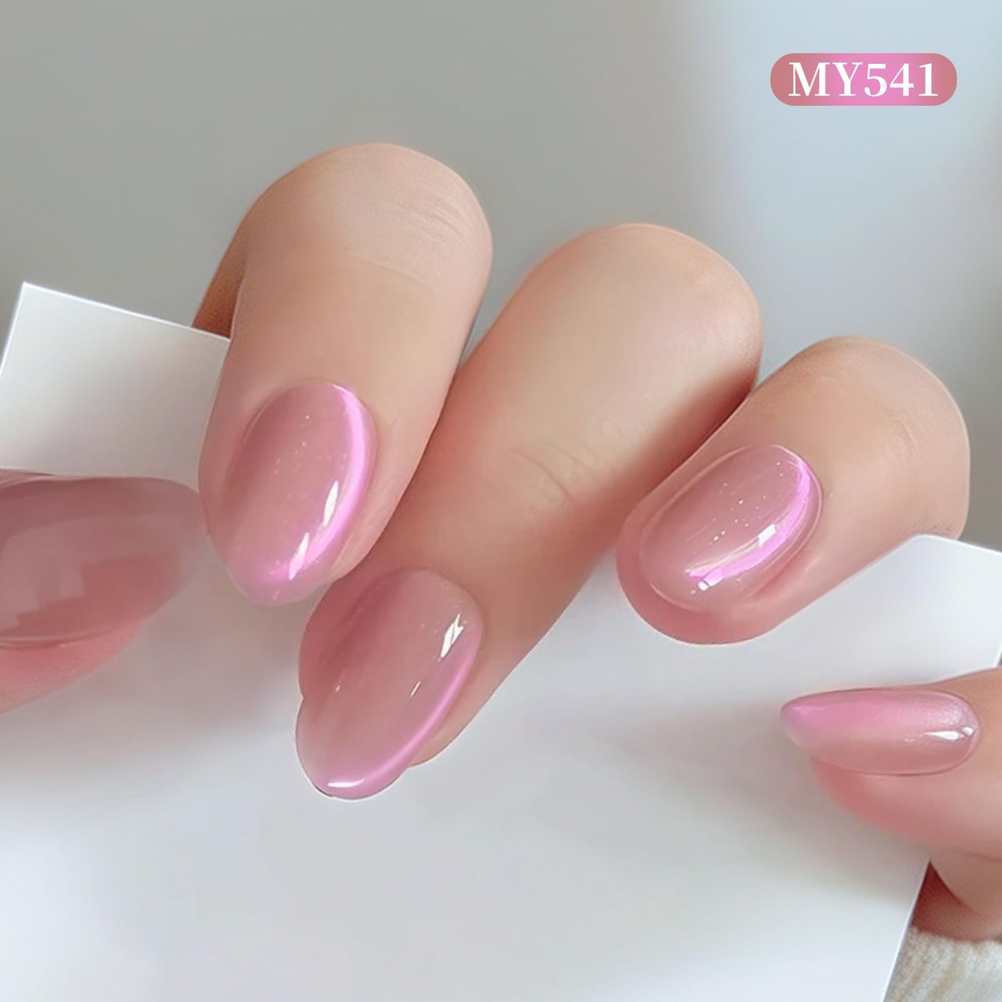 Born Pretty Spring Summer Pink Cat Magnetic Eye Gel Nail Polish Jelly Rose Pink Purple Crystal Glass Magnetic Shimmer Glitter Gel Polish Salon DIY Valentines Gift for Women 7ML 6PCS