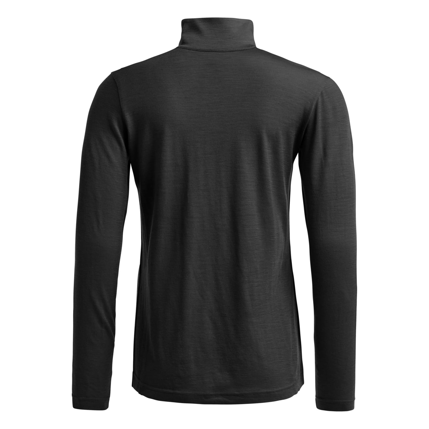 Ortovox Women’s 185 Rock’n’Wool Zip Neck, Merino Wool Ski Touring Baselayer with Quarter Zip & Stretch Comfort - Black Raven - S