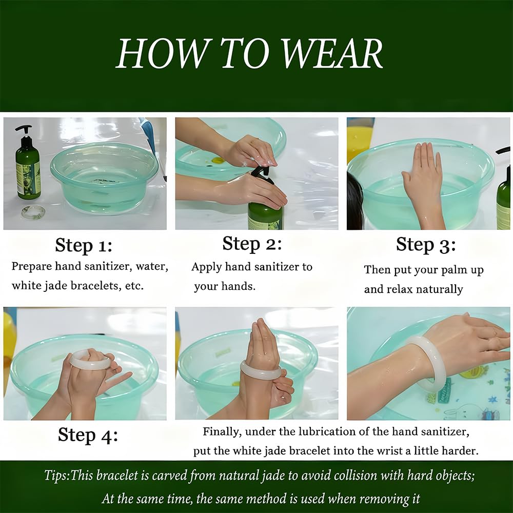 sunglnl Jade Bracelet For Women, Green Stone Bangle Natural Gradient Chinese Style Bracelets With Box Wealth Fortune Healing Protection Good Luck Jewelry Gift (Emerald Green, 64mm/2.51in)