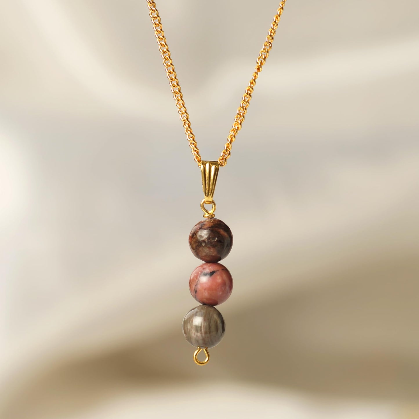 Rhodonite Bracelet & Pendant necklace - Natural Rhodonite Stone jewlery set handcrafted with 8 mm Beads, For Self-love and Self-acceptance - Free Size Unisex Adult