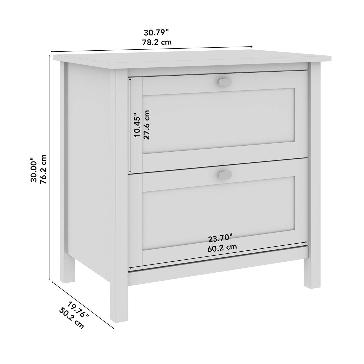Bush Home Broadview 2 Drawer Lateral File Cabinet in Pure White