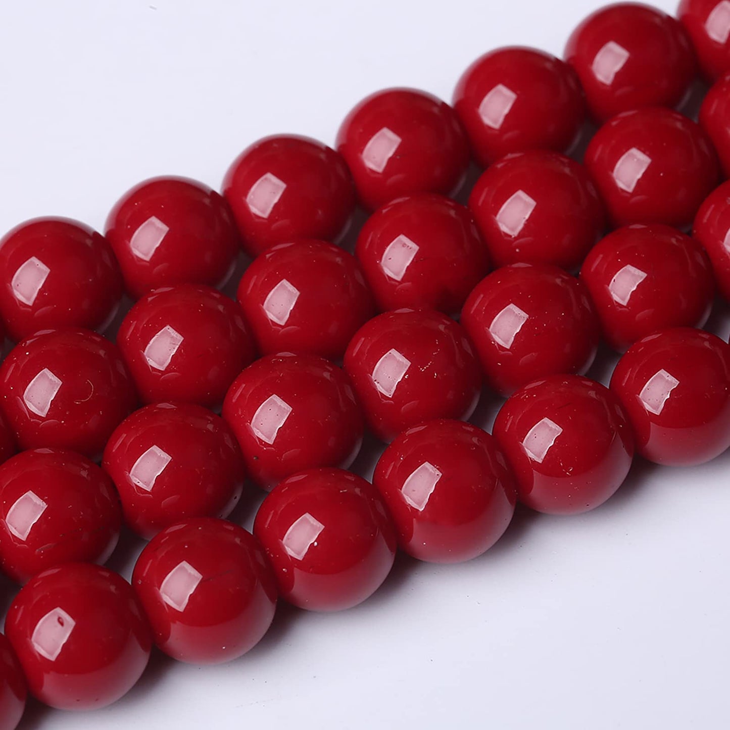 10mm 36pcs Pomegranate Red Glass Gemstone Beads Natural Round Loose Crystal Energy Stone Healing Power for Jewelry Making 1 Strand 15" (10mm, Pomegranate Red Glass)