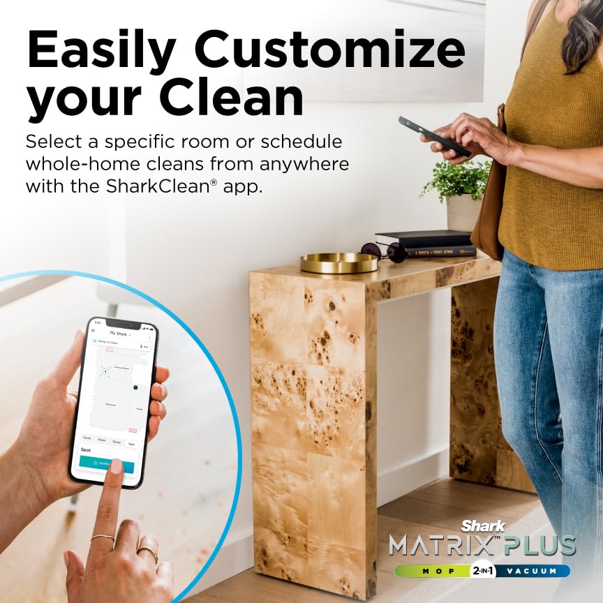 Shark Robot Vacuum & Mop Combo, Powerful Suction, Matrix Plus, 60-Day Debris Capacity, HEPA Bagless Self Empty Base, Sonic Mopping, Home Mapping for Pet Hair - Carpets & Hardfloor, AV2610WA