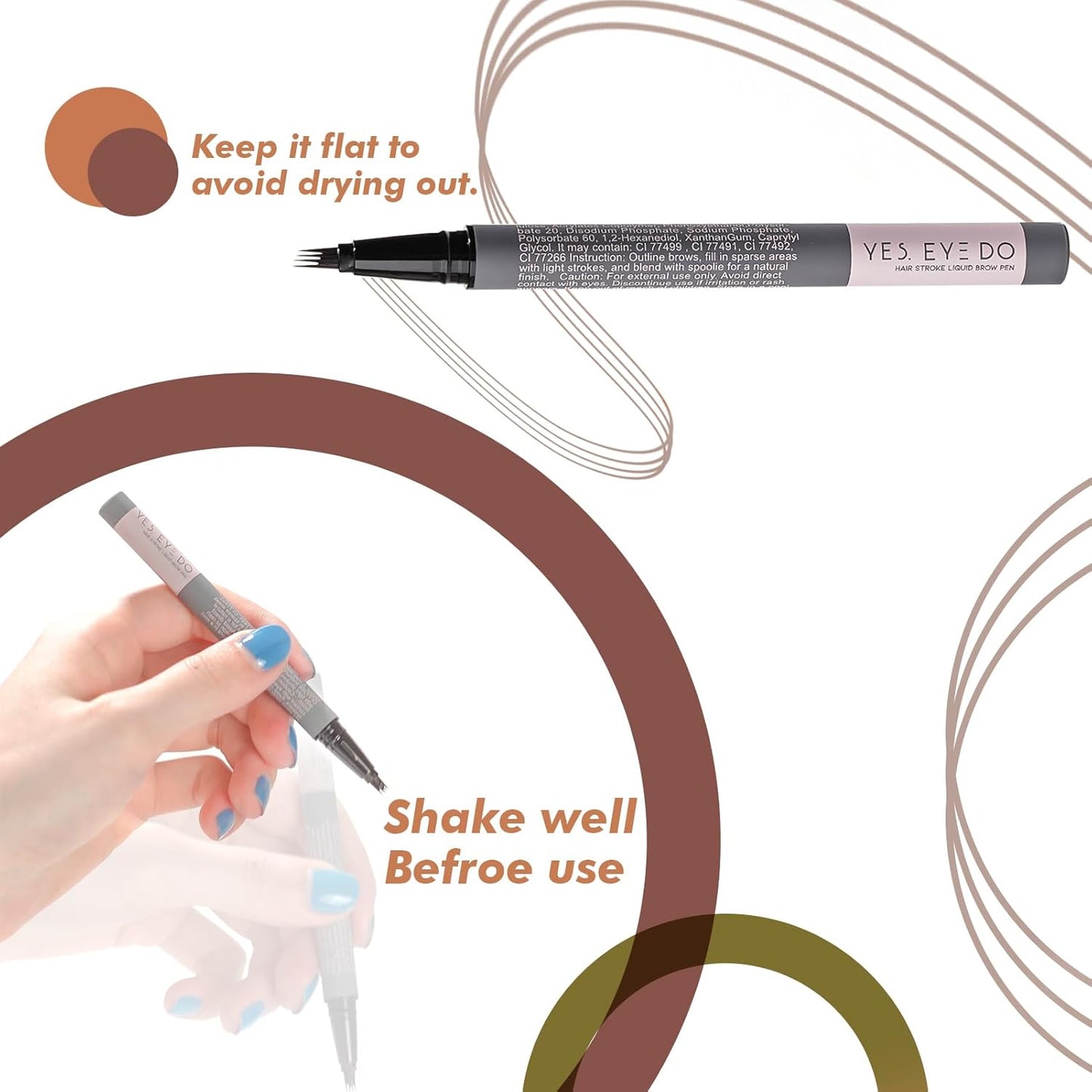 Light Gray Eyebrow Pencil for Older Women, Grey Eyebrow Pencil for Women with 4-Prong Precision Tip, Microblading Eyebrow Pen Create Natural, Hair-Like Strokes YES.EYE DO (Grey Mist-Light Gray)