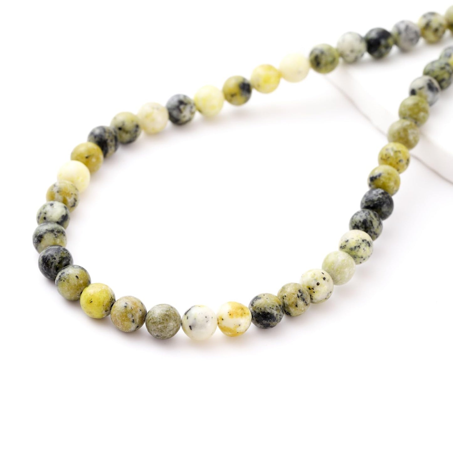 8mm 45pcs DIY Natural Yellow Turquoise Stone Beads Round Healing Crystal Gemstone Loose Beads for Jewelry Making Handmade Bracelet Necklace