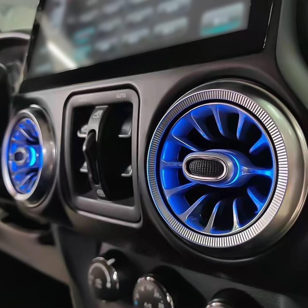 MAIKER 32 Color LED Atmosphere Light Air Vent LED Ambient Light Turbine Outlets Lamp Compatible with 2011-2017 Jeep Wrangler JK JKU-4pcs