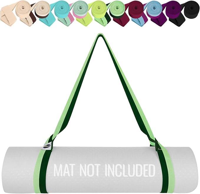 TECEUM Yoga Mat Strap â 30+ Colors â Adjustable Mat Holder Sling Carrier for All Mats [Mat Not Included]
