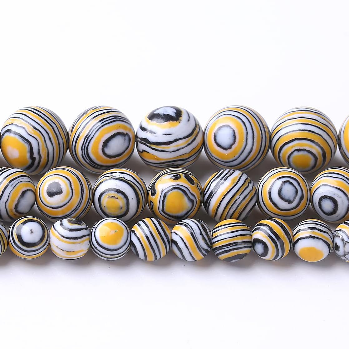 36PCS 10MM Yellow Malachite Beads Stone Beads Energy Healing Beads for DIY Jewelry Bracelet Necklace Making for Jewelry Making 15Inch