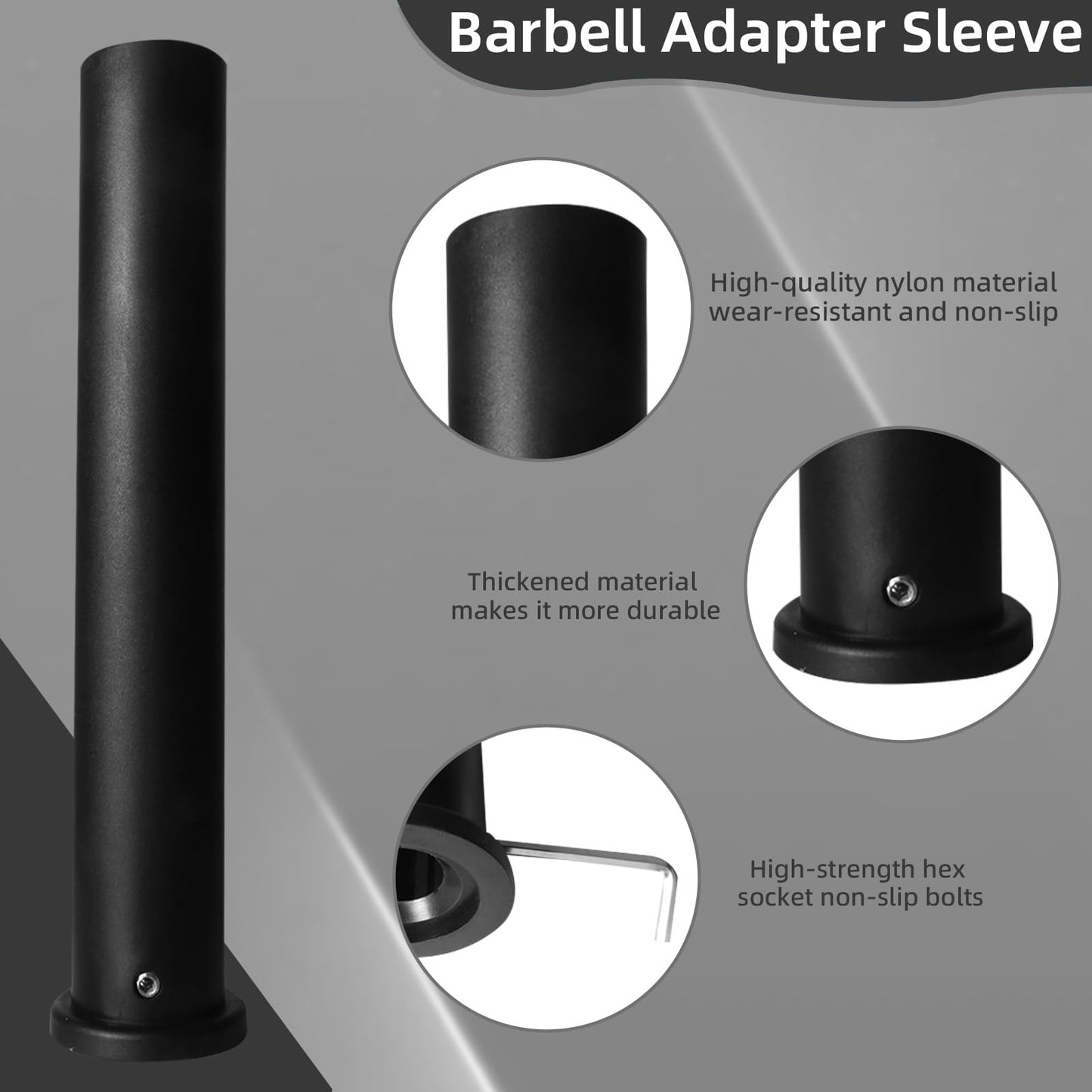 Standard Olympic Barbell Adapter Sleeve: Converts 1 inch Standard Weight Plate Posts to 2" Olympic Weight Plate Posts"