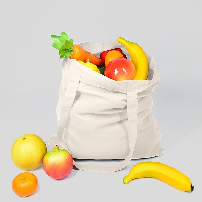 NPBAG 1 Pack 15'' X 16'' Natural Cotton Tote Bag, Lightweight Blank Bulk Cloth Bag with 1pc of PTFE Teflon Sheet