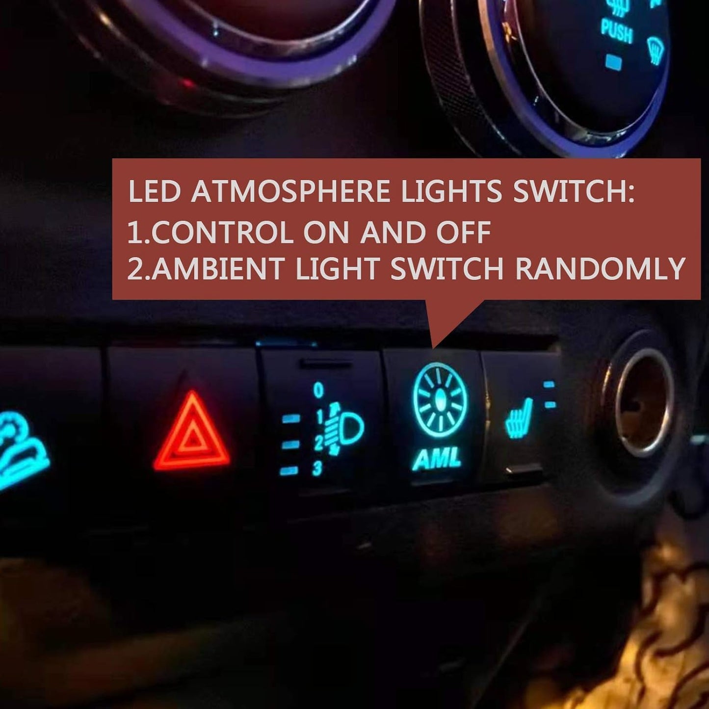 MAIKER 32 Color LED Atmosphere Light Air Vent LED Ambient Light Turbine Outlets Lamp Compatible with 2011-2017 Jeep Wrangler JK JKU-4pcs