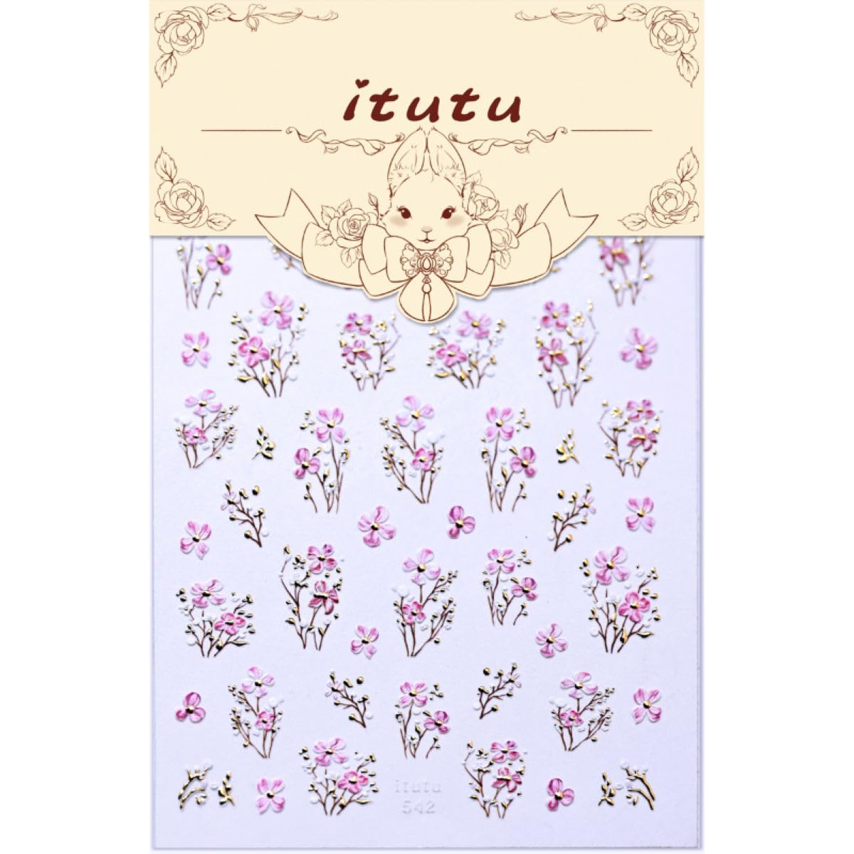 Flowers Nail Stickers 5D Embossed Purple Nail Art Stickers Self-Adhesive Spring Summer Nail Decals for Women Girls DIY Manicure 1 Sheet