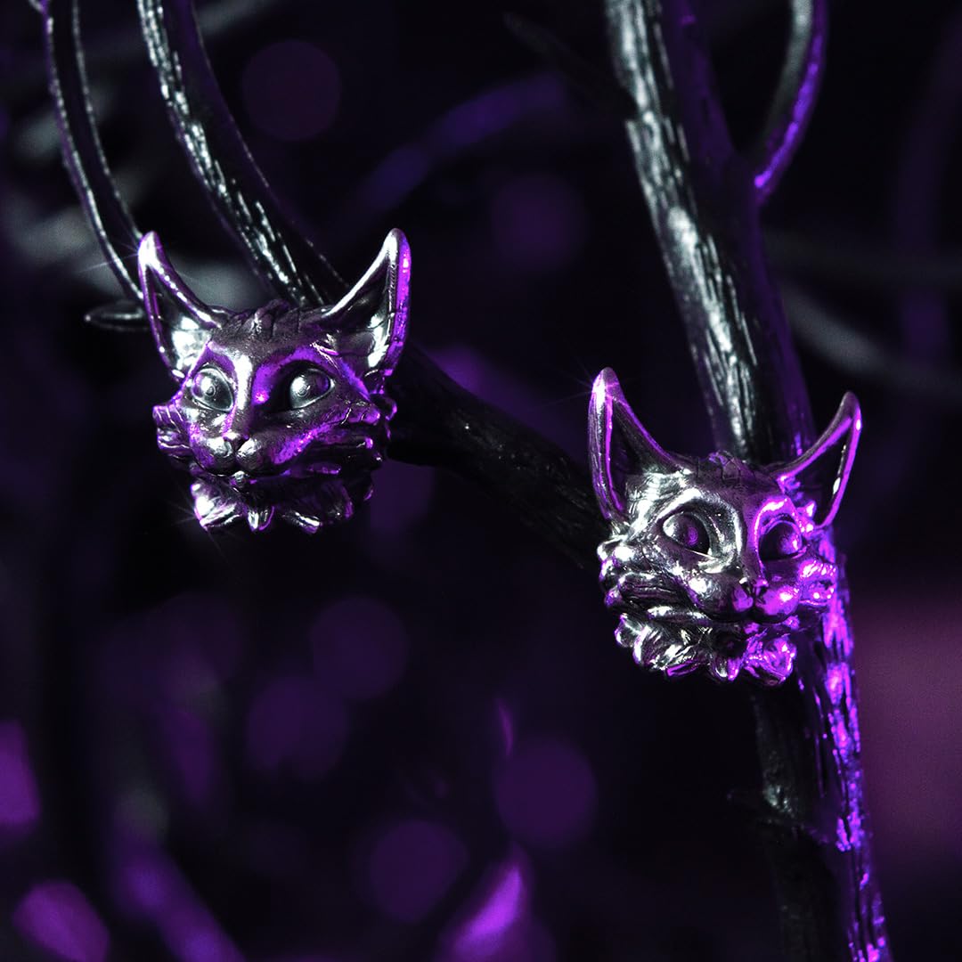 IlustrAriane Sterling Silver Cat Necklace and Earrings Set with Heart Zirconia – Matching Jewelry Gift for Cat Lovers