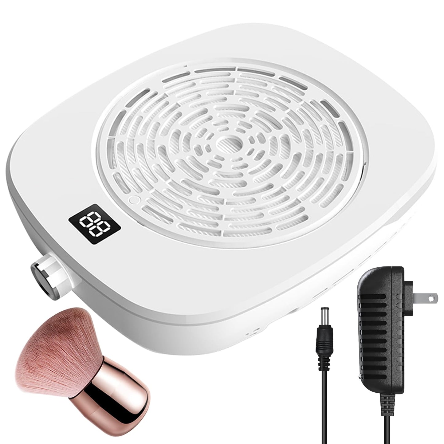 ibubu Professional Pedicure Nail Fan Vacuum Dust Cleaner Collector Quiet Nail Tech Adjustable Speed with LED Display Low Noise Strong Suction Detachable Easy to Clean for Manicure Salon & Home Use