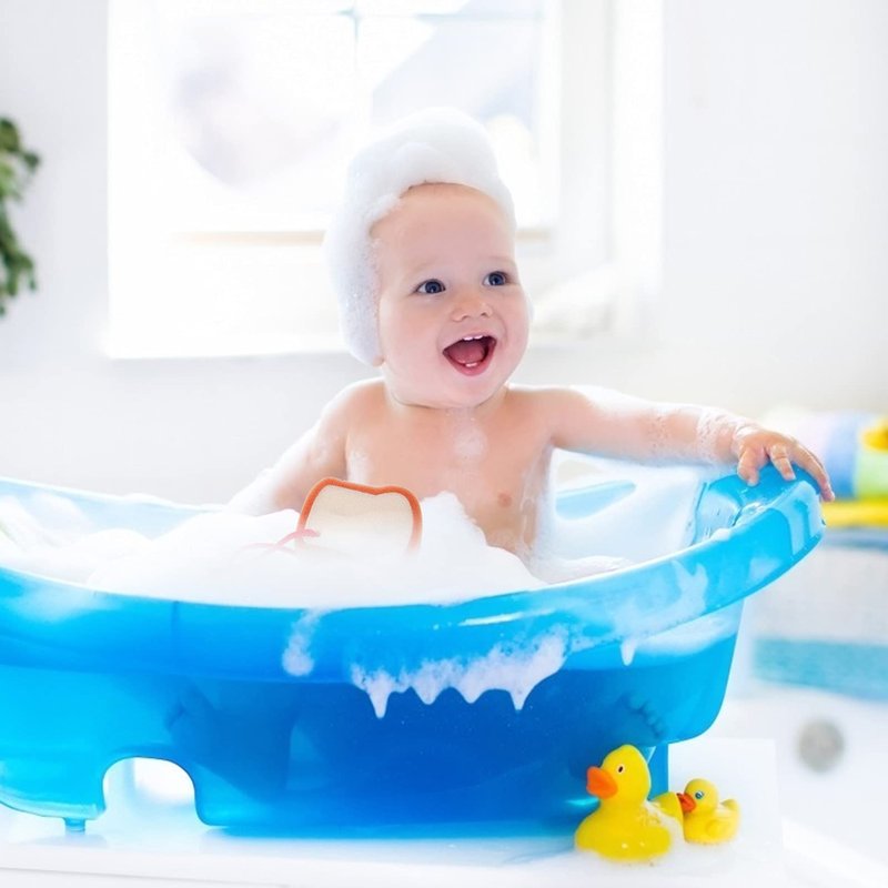 Healifty Baby Bath Brush 4.33X3.74 Inch Soft Bread Scrub Sponge Toddler Bath Sponge Gentle Shower Brush for Daily Baby Skin Care and Travel