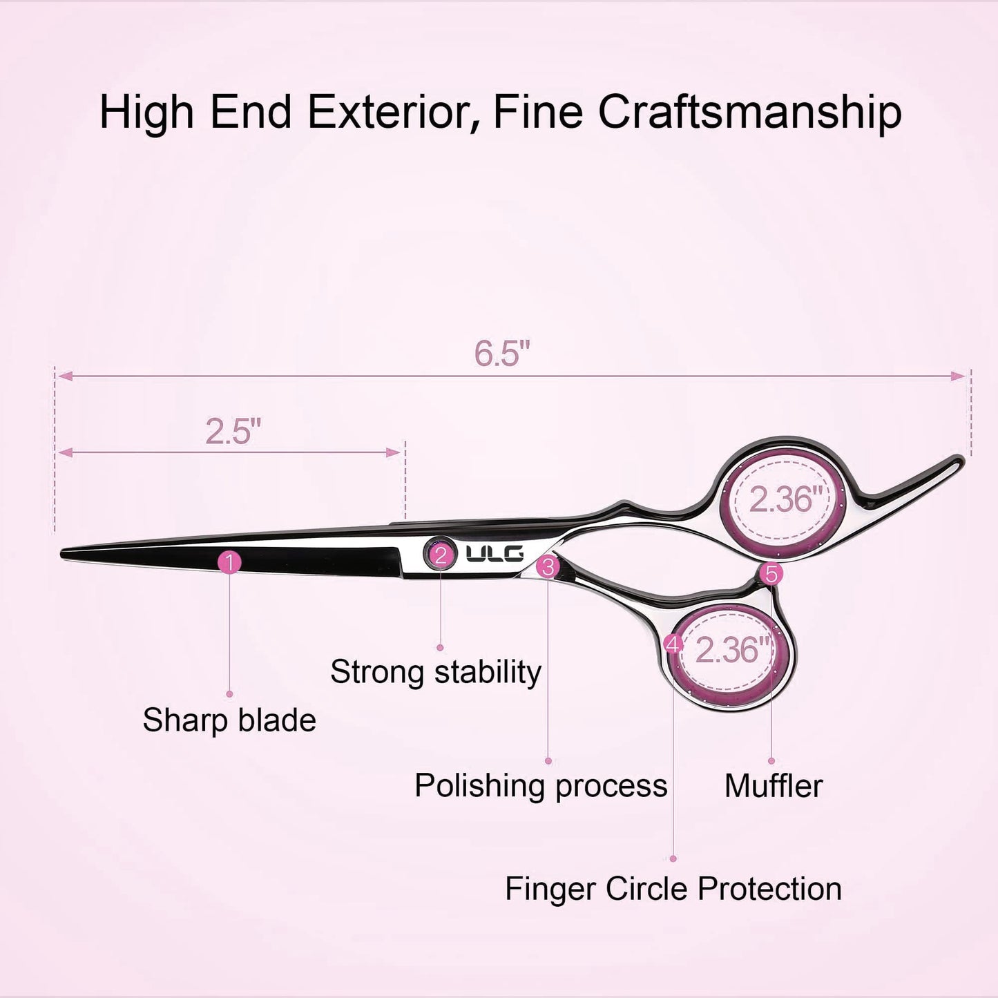 ULG Hair Cutting Scissors Thinning Shears Kit Professional Barber Hairdressing Texturizing Salon Razor Edge Scissor Stainless Steel 8Pcs - SilverMAX