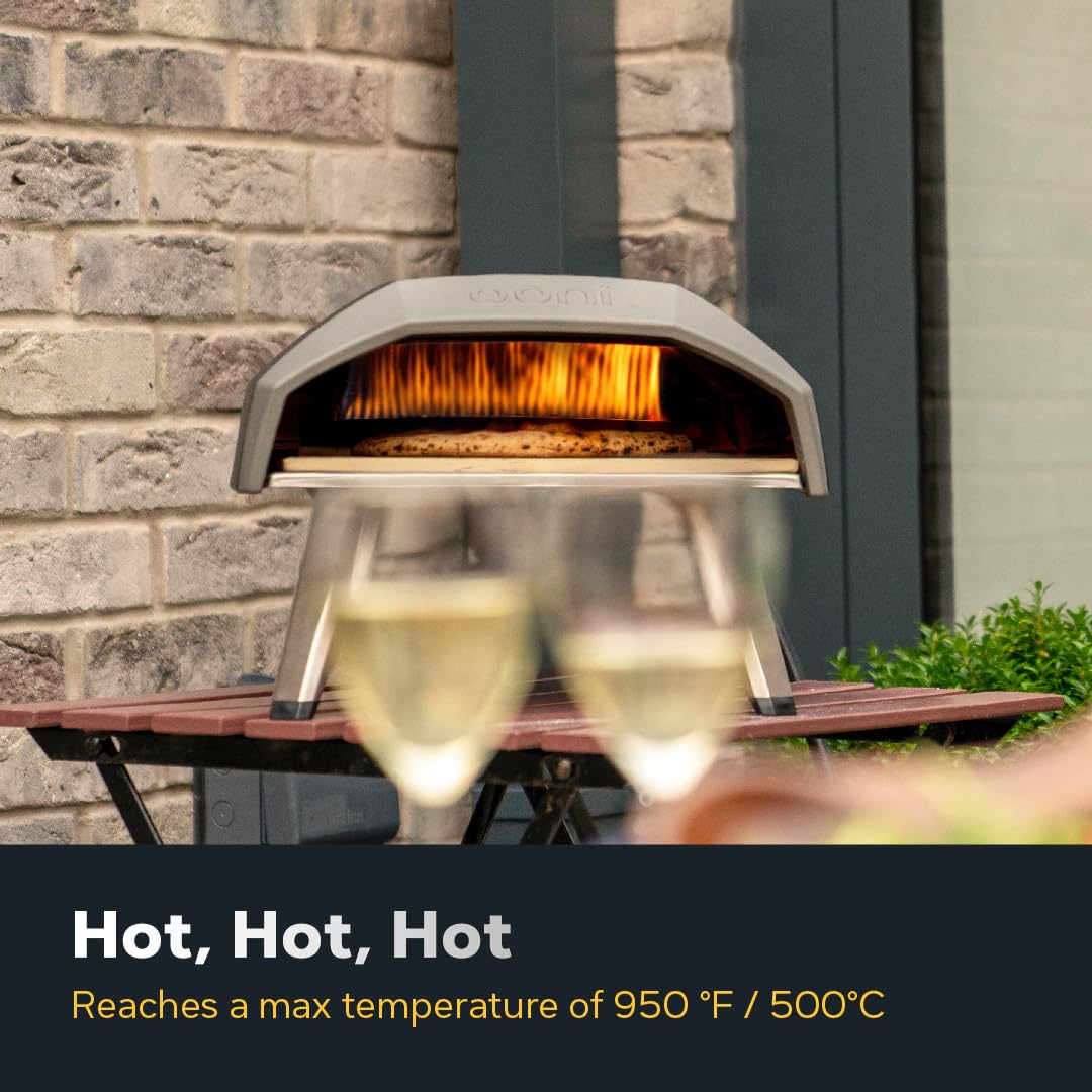 Ooni Koda 12 Outdoor Gas Pizza Oven Bundle - Includes Pizza Oven Cover, Oven Brush and Infrared Thermometer