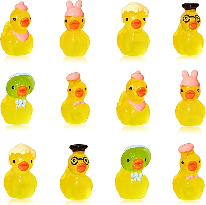 YOJO 12PCS Luminous 3D Funny Duck Fridge Magnets, Strong Refrigerator Magnets, Decorative Magnets for Fridge Locker Whiteboard Kitchen Office Classroom Decor