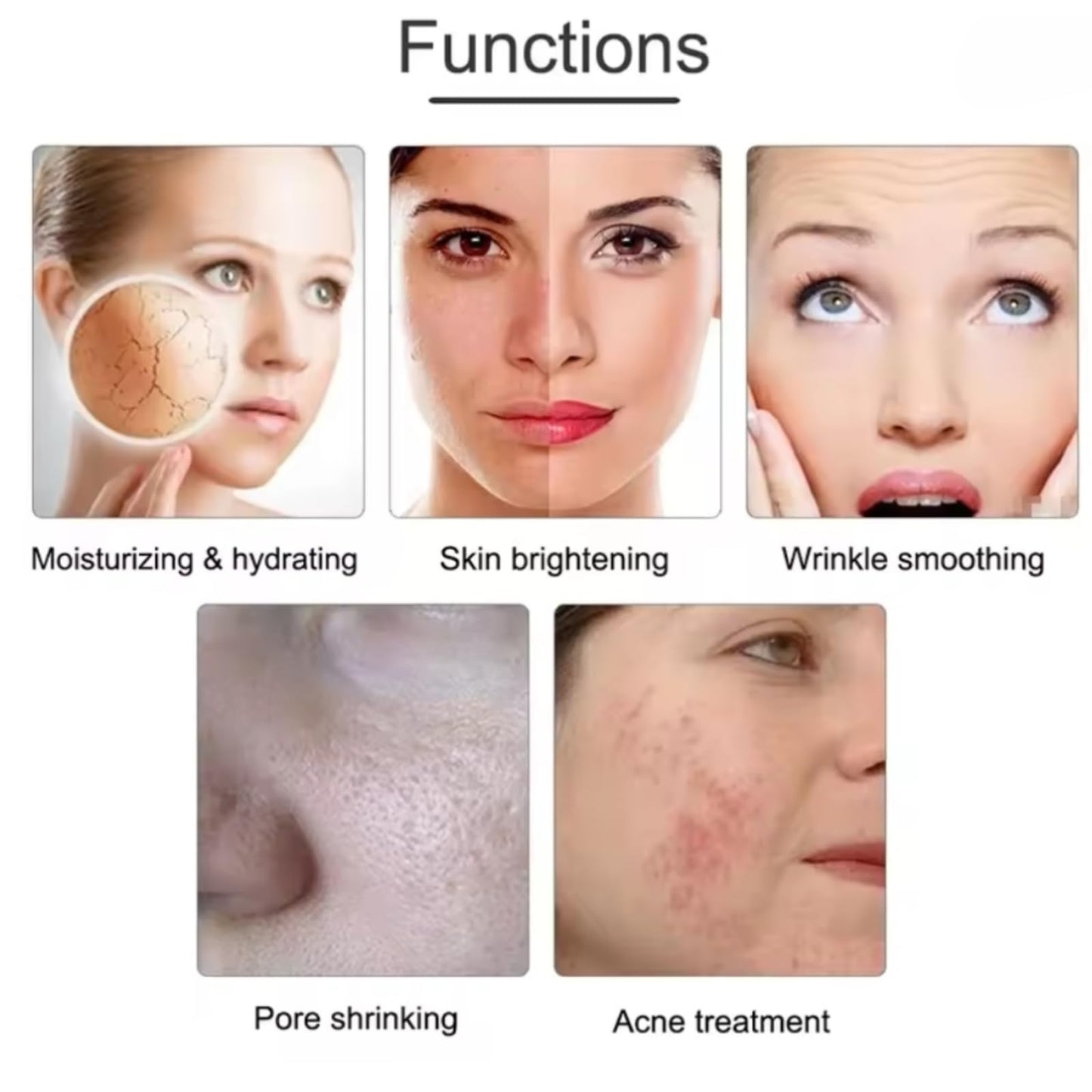 2in1 Needle-Free Electroporation Device Facial Skin Rejuvenation Beauty Machine - Skin Whitening & Moisturizing Tightening Anti Aging Device