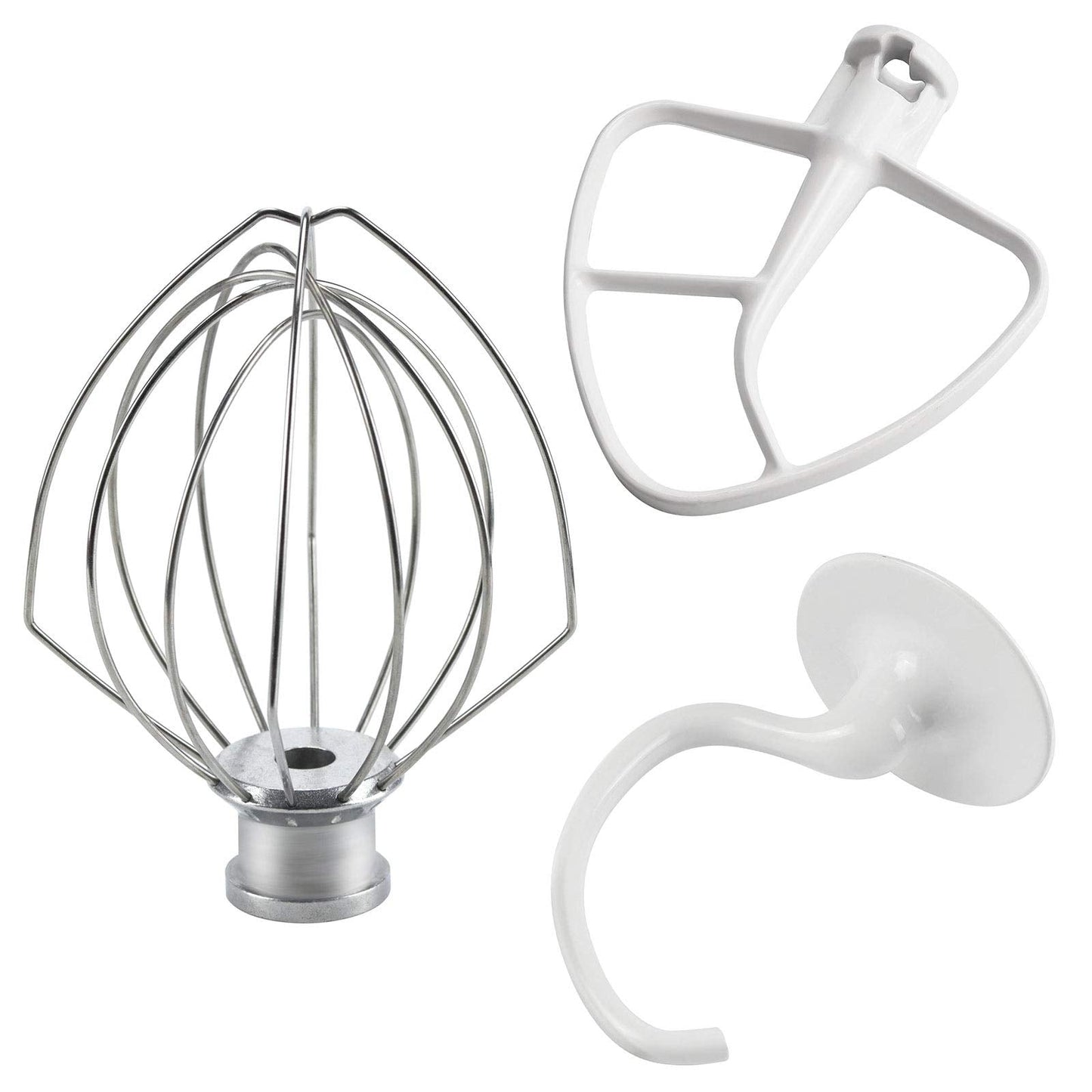 Kitchen Mixers Accessories 3-Piece Including K45DH Dough Hook&K45B Coated Flat Blade Paddle&K45WW Wire Whip for 4.5 QT Kitchen Tilt-Head Stand Mixer Attachments by Sikawai