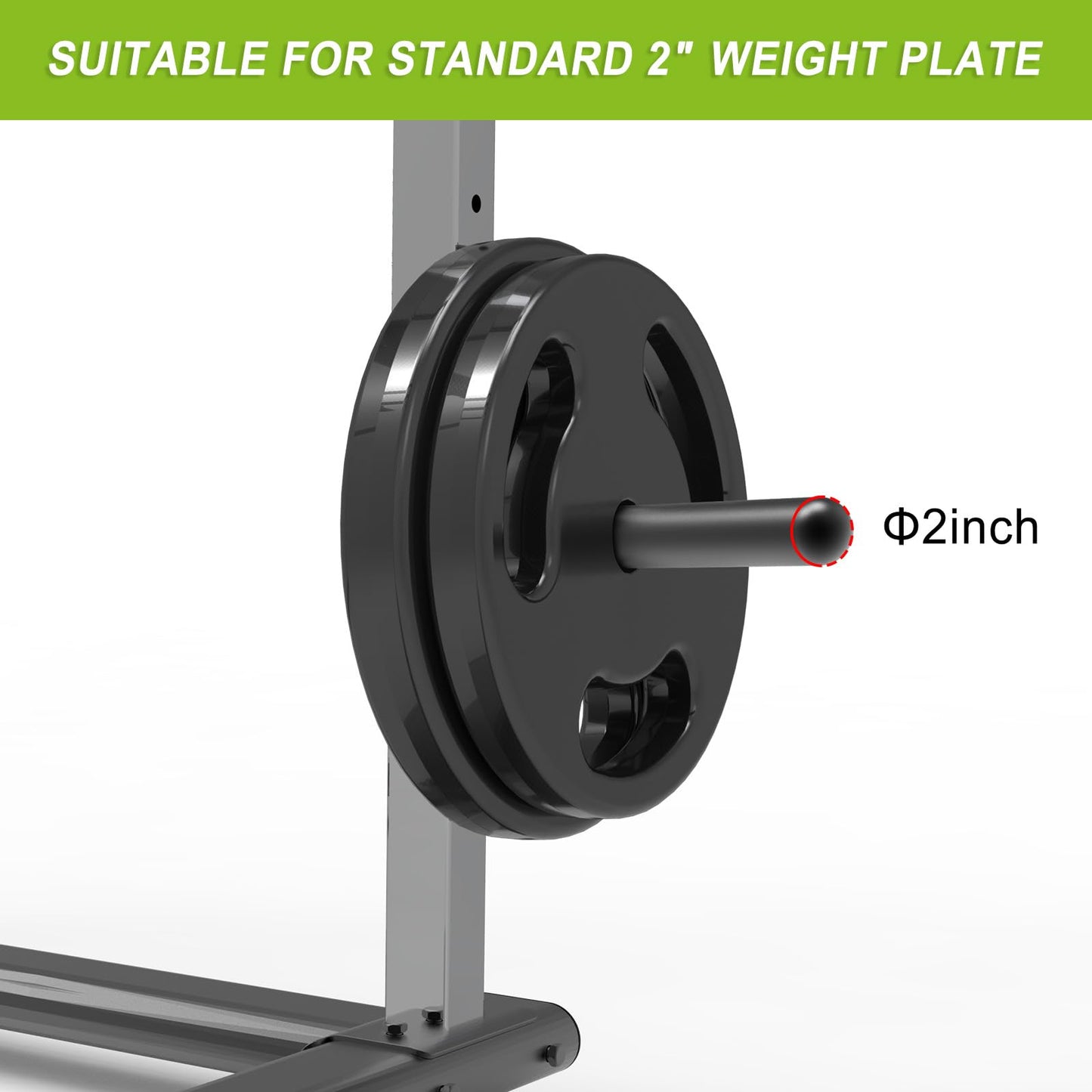 Kipika Weight Plate Holder for 3x3 Power Rack - Heavy Duty Steel Storage Rack for Olympic 2" Weight Plates - Fits 3x3 Power Rack with 1"" or 5/8"" Hole - Holds up to 300 lbs. per Rack - Set of 2"