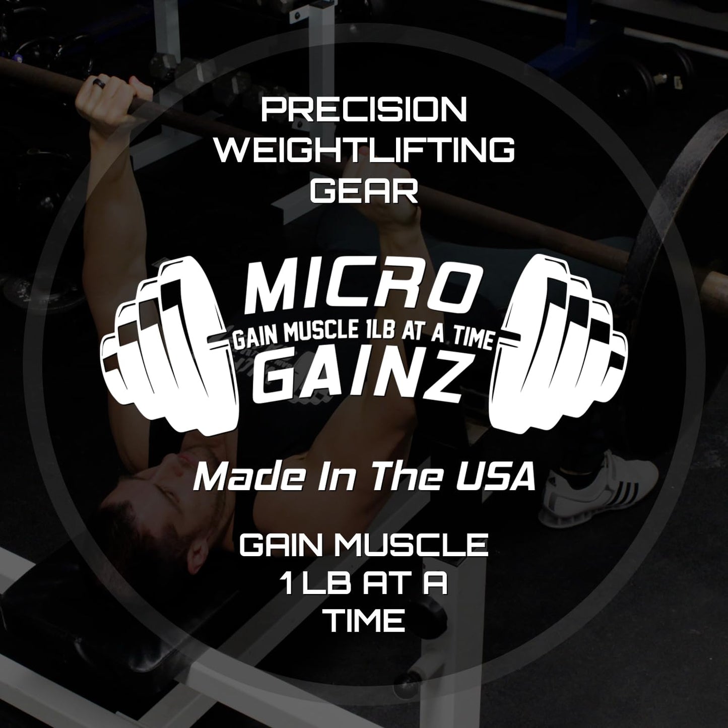 Micro Gainz Dumbbell Fractional 1.25lb Weight Plate, Ideal for Micro Loading, (Choose Color) 2 Piece Fractional Weight Plates, Designed for Dumbbell Training, Made In USA (Black)