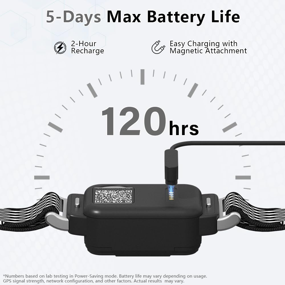 Tilatumo GPS Dog Collar Fence System: Real-Time GPS Tracking, Health Monitoring, Virtual Fence, IPx7 Waterproof Design for Dogs and Multi-Pets [1-Year Free Subscription, $10/Year for Future]