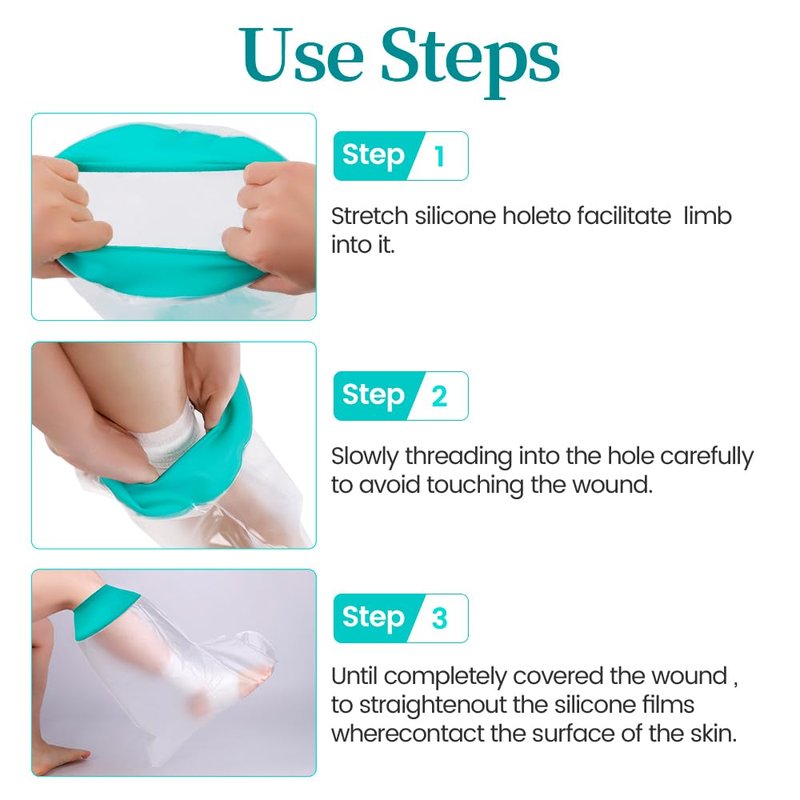 CIVJET Cast Covers for Shower Leg, Waterproof Cast Cover for Showering, Cast Protector for Shower Leg Adult, Shower Boots for Foot after Surgery, Ankle, Foot (Diameter - 7.9")