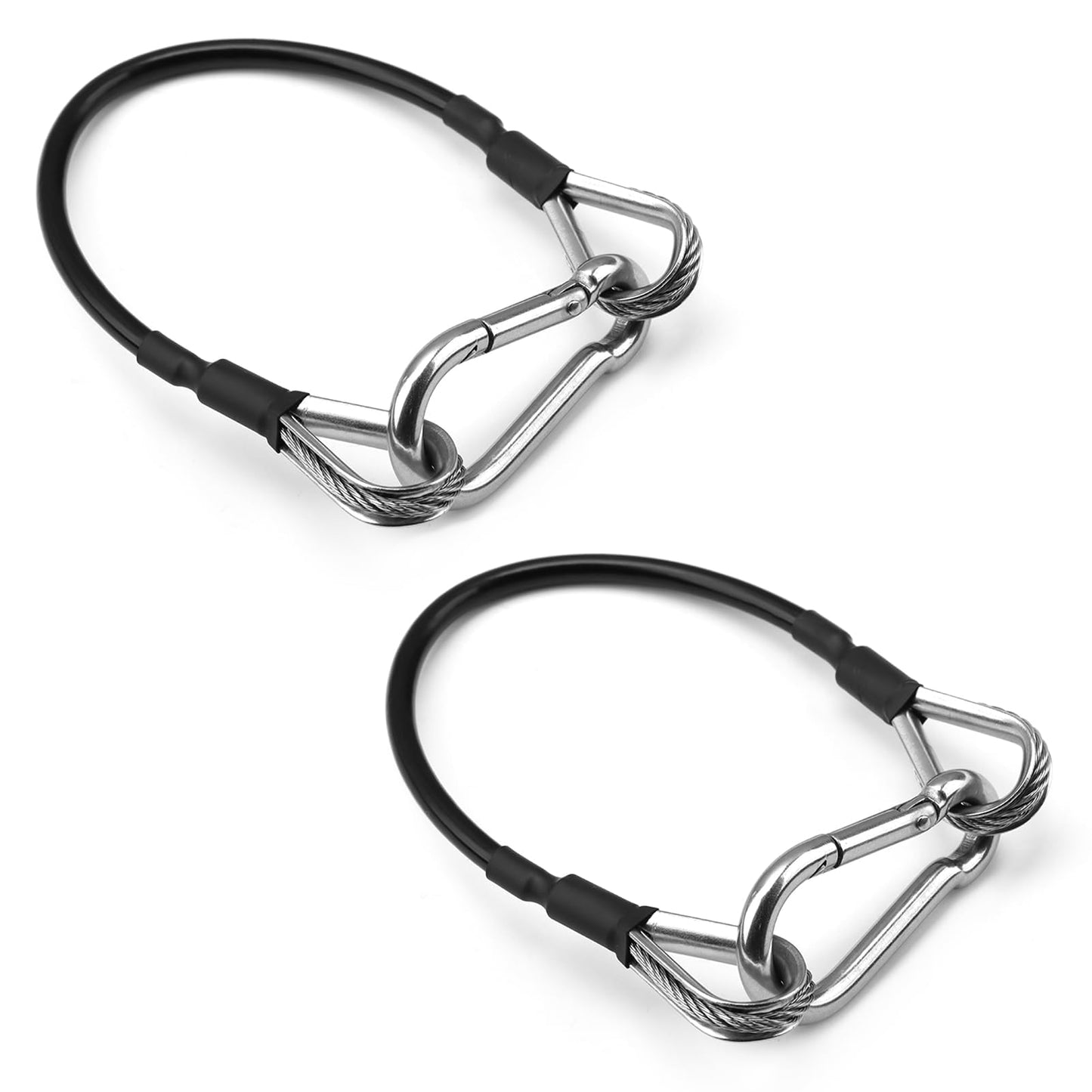 Gym Extension Cable Attachments, Black Thick Stable Fitness Equipment Extension Cord, Extend Workout Angles Tool Suitable for Bowflex Home Gym for LAT/Tricep Pull Down and Leg (2Pcs Black, 10")"